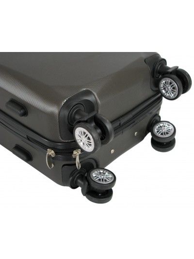 Mała walizka na kółkach SUMATRA ABS z zamkiem szyfrowym szara
